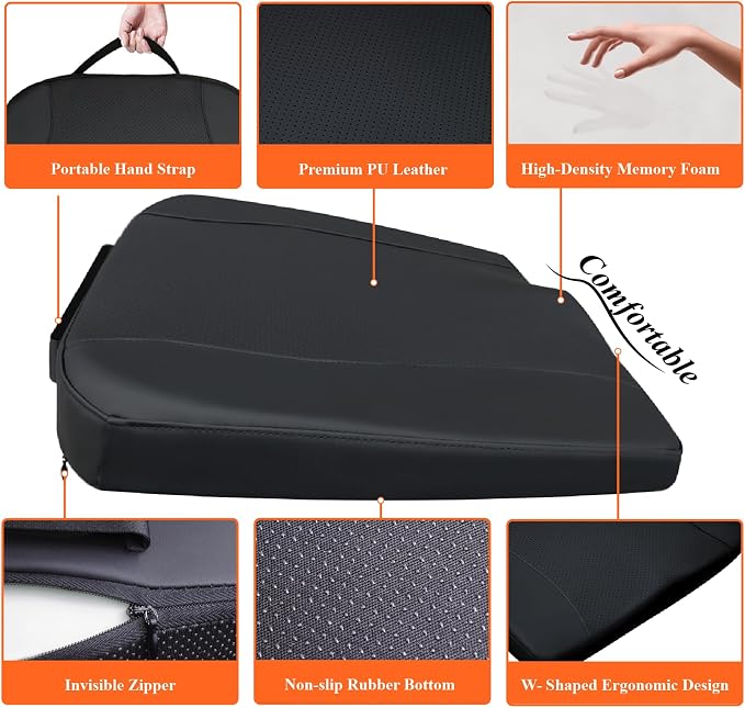 kingphenix Premium Car Seat Cushion, Memory Foam Driver Seat Cushion to Improve - Image 5