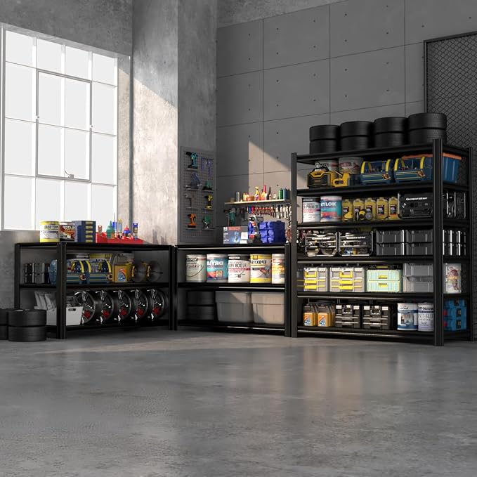 6 Tier Metal Shelving Unit 84" H x 55.12" W x 24" D, 3600LBS Adjustable Storage - Image 2