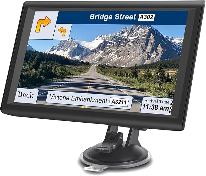GPS Navigator for Car, Latest 2025 Map 9 inch Touch Screen Car GPS 256-16GB by LONGRUF