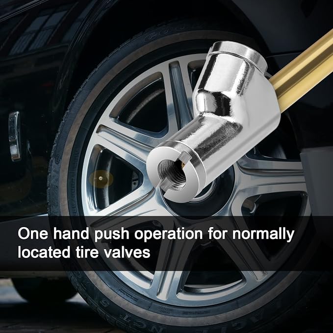 2-Way Connection 13.8" Extended Air Chuck Set, 1/4 in FNPT Straight Foot Dual - Image 4