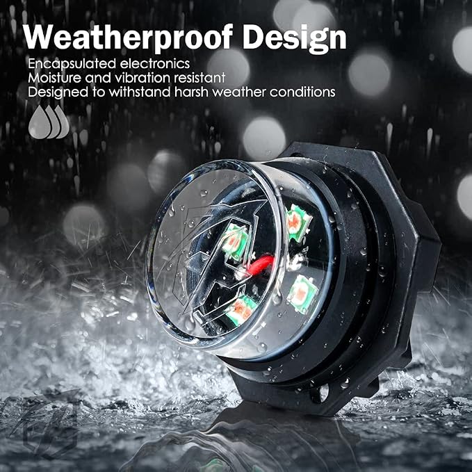 Xprite White Red LED Hideaway Strobe Lights Kit, 20 Flashing Patterns w/Control - Image 3