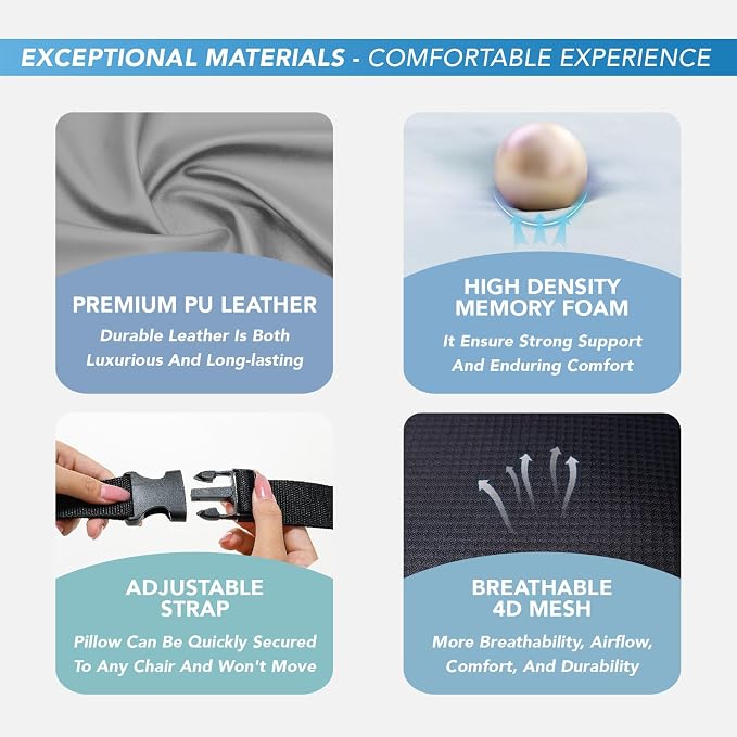 Lumbar Support Pillow for Car, Memory Foam Lumbar Pillow for Lower Back Pain - Image 6