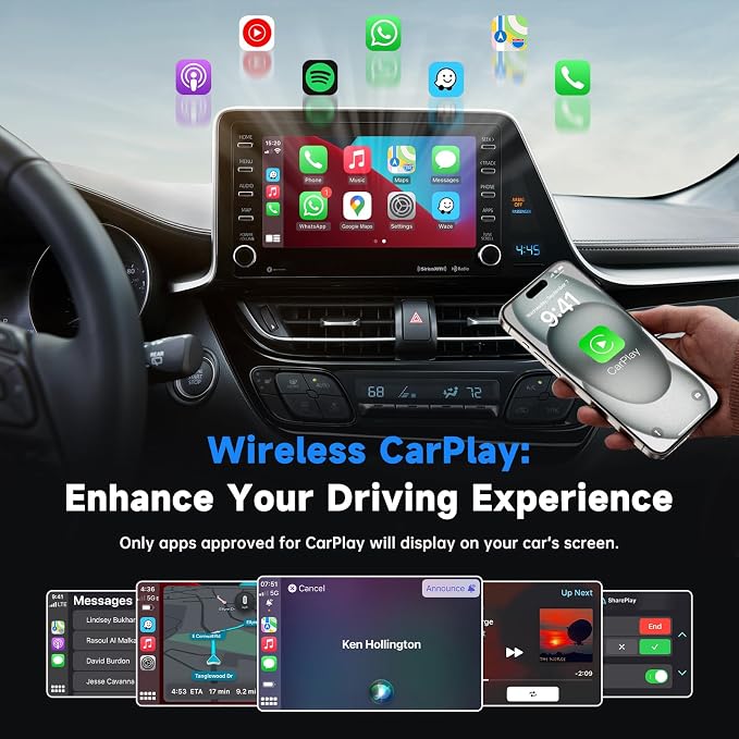 Wireless CarPlay Adapter for iPhone– Super mini 2 in 1 Plug Convert Wired to - Image 4