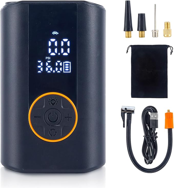 Tire Inflator Portable Air Compressor Cordless Rechargeable Mini Air Pump by RIDERVIBE
