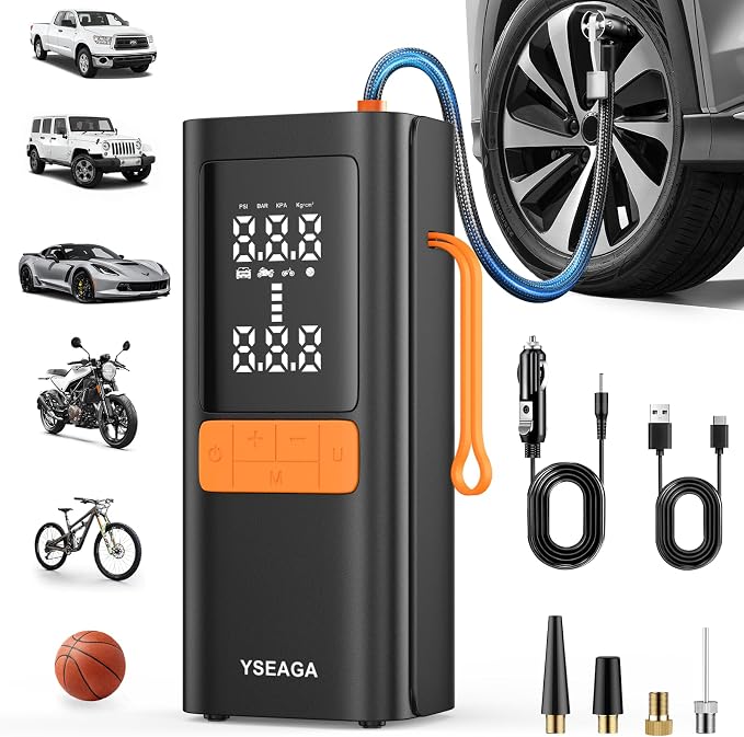 Tire Inflator Portable Air Compressor, 150PSI&12V DC Air Pump by Unknown