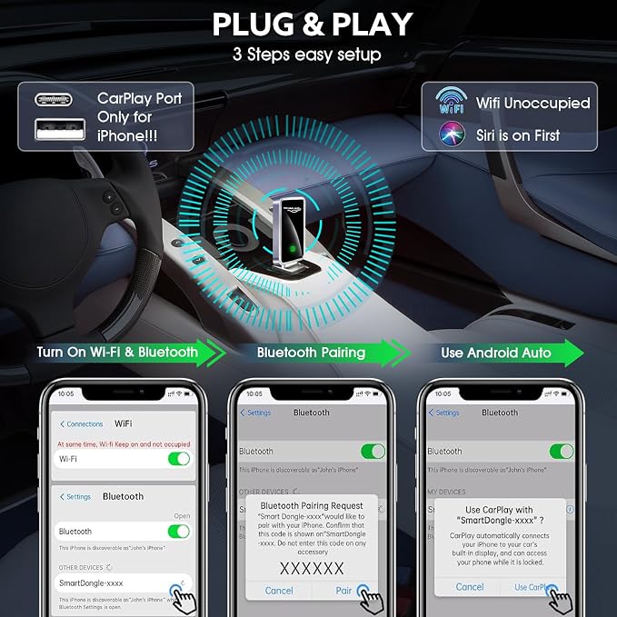 Wireless CarPlay Adapter for iPhone – Converts Wired to Wireless CarPlay Dongle - Image 5