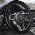 HAOKAY Top Grade Black Genuine Leather Steering Wheel Cover Men Women, Luxury by HAOKAYAUTOPRODUCTS