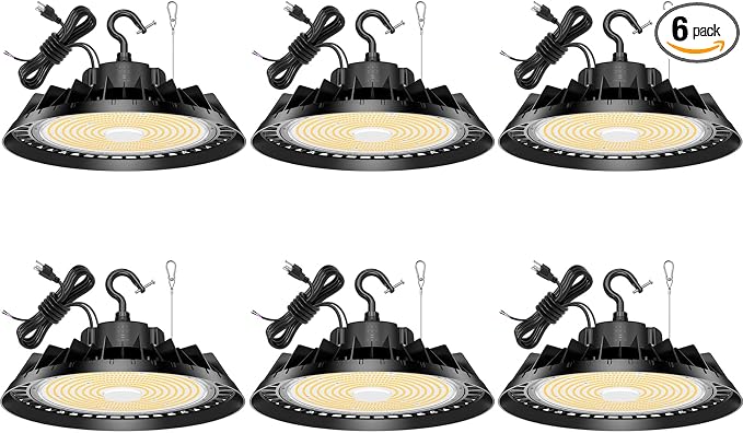 6Pack LED High Bay Lights, Super Bright 200W UFO High Bay LED Shop Lights by BBESTLED
