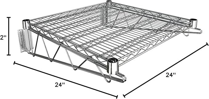 24" x 24" Chrome Wire Wall Mount Shelf - Image 3