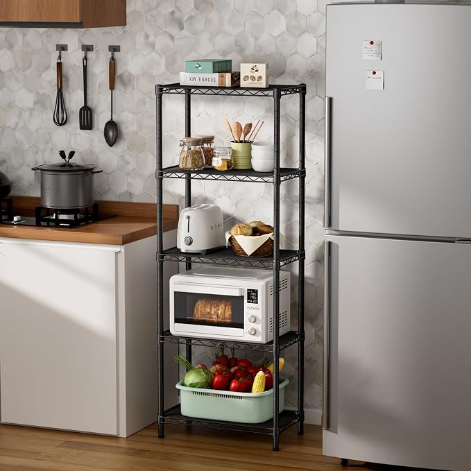 SINGAYE 5 Small Wire Shelves Kitchen Pantry Close Home Organizers and Storage - Image 7