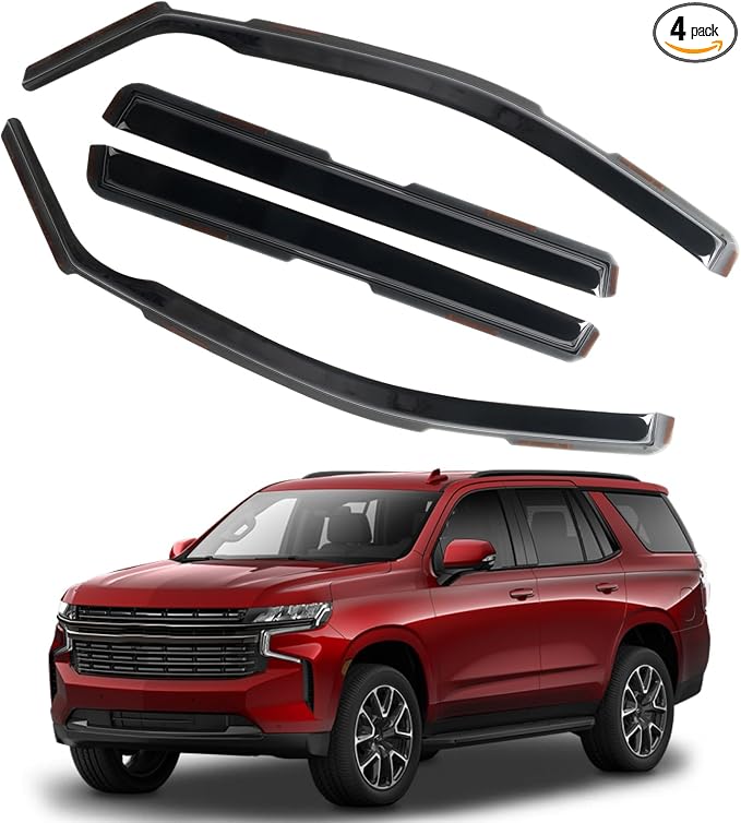 in Channel Rain Guards Fit for Chevrolet Chevy Suburban 2021 2022 2023 2024 2025 by CHYKORLA