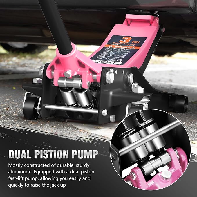 DNA MOTORING Low Profile Hydraulic Trolley Service/Floor Jack, 3 Ton Capacity - Image 3