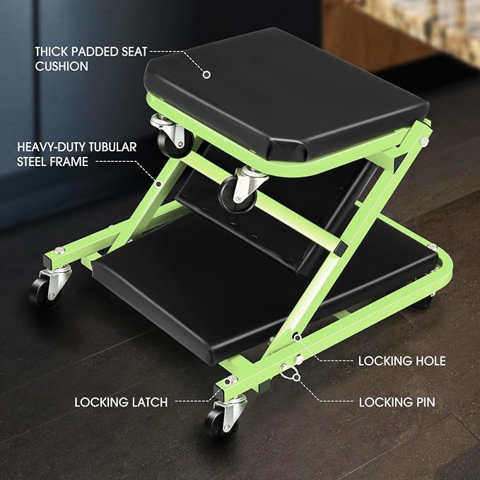 DNA MOTORING 36 Inches 2 IN 1 Rolling Folding Car Creeper/Seat, 150kg Weight - Image 2