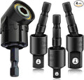 Right Angle Drill Adaptor, 4-in-1 Impact Drill Bit Extension, 360° Rotatable by CIGOTU