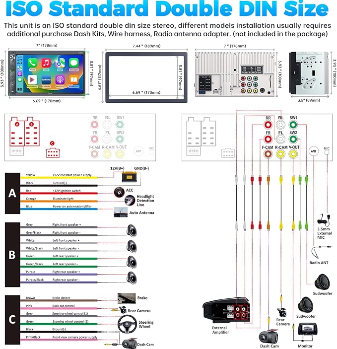 SJoyBring Upgrade Wireless Double Din Car Stereo - Image 6