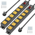 CRST 2Pack 6 Outlet Surge Protector Power Strip 2100J by CRST