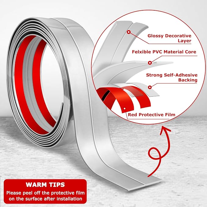 Flexible Wall Corner Protector Moulding Trim Peel and Stick Wall Corner Guards - Image 3