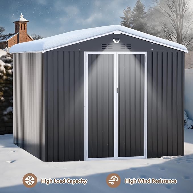 10x12 FT Outdoor Storage Shed, Metal Garden Shed - Image 5