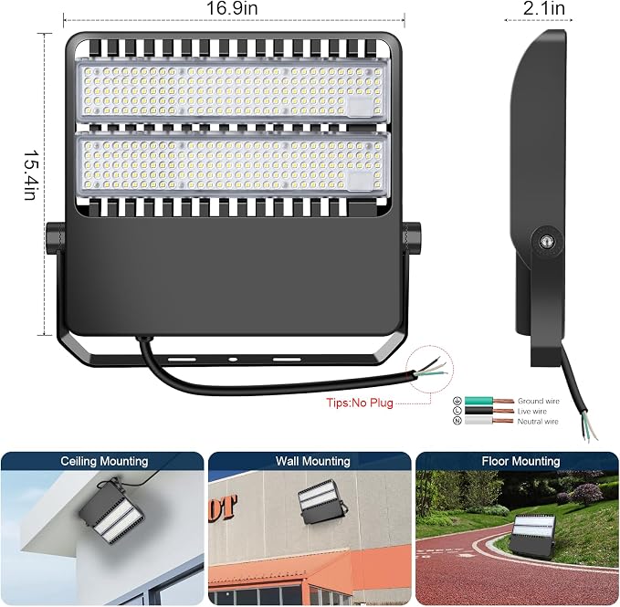 LED Stadium Lights, Outdoor Super Bright 240 Watt 36000 Lumen Stadium Flood - Image 6
