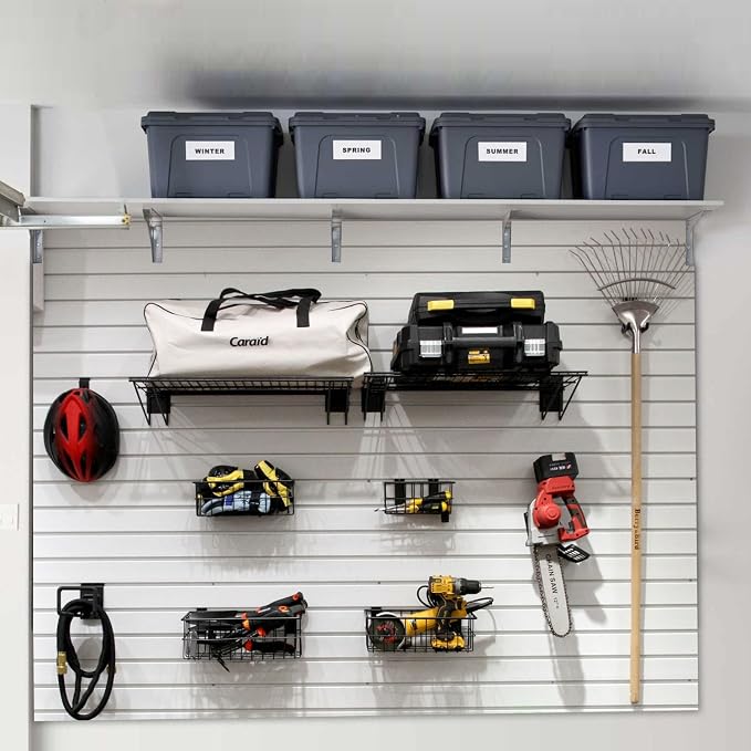 Slatwall Panel Garage Organizer PVC Slatwall Heavy Duty Wall Mounted Rack - Image 7