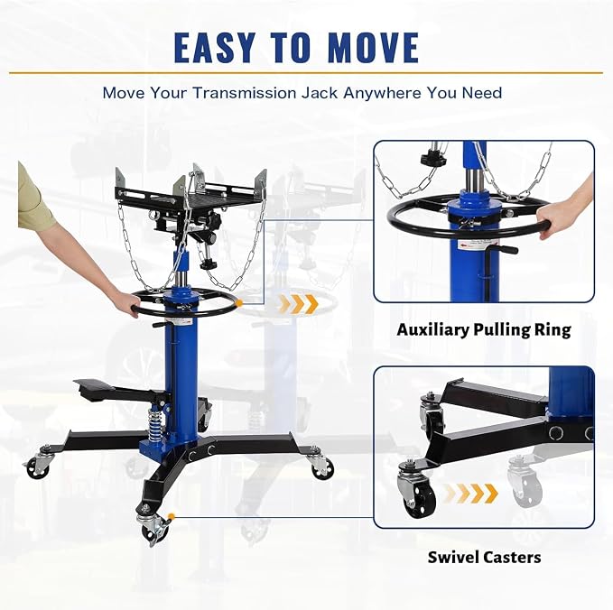 Transmission Jack 1100 LBS Hydraulic Telescoping 2-Stage Lift Jack Stand - Image 6