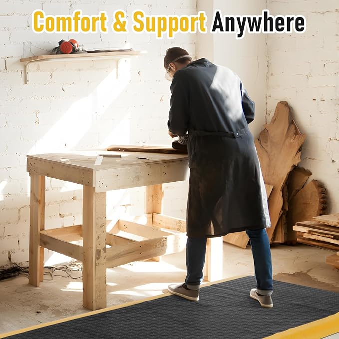 tonchean 3 x 7 FT Anti Fatigue Mats, Extra Thick 15/16" Ergonomic Standing - Image 4