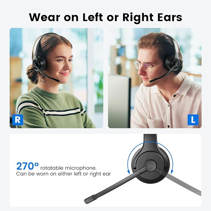 EKSA H3 Trucker Bluetooth Headset V5.4, Wireless Headphones - Image 7
