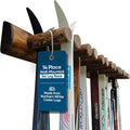 14-Place Log Ski Rack Wall Mount, Indoor Ski Storage Rack by LogKayakRack