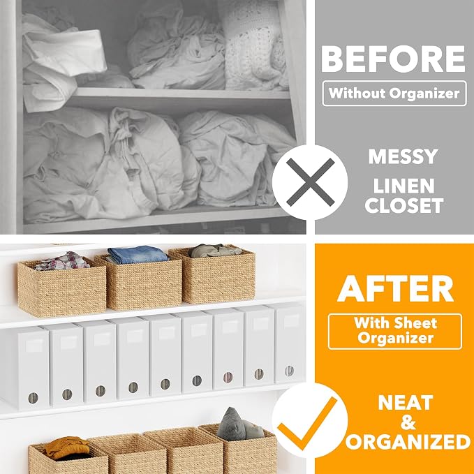 SpaceAid 9 Pack Bed Sheet Organizers and Storage, Foldable Sheet Organizer - Image 2