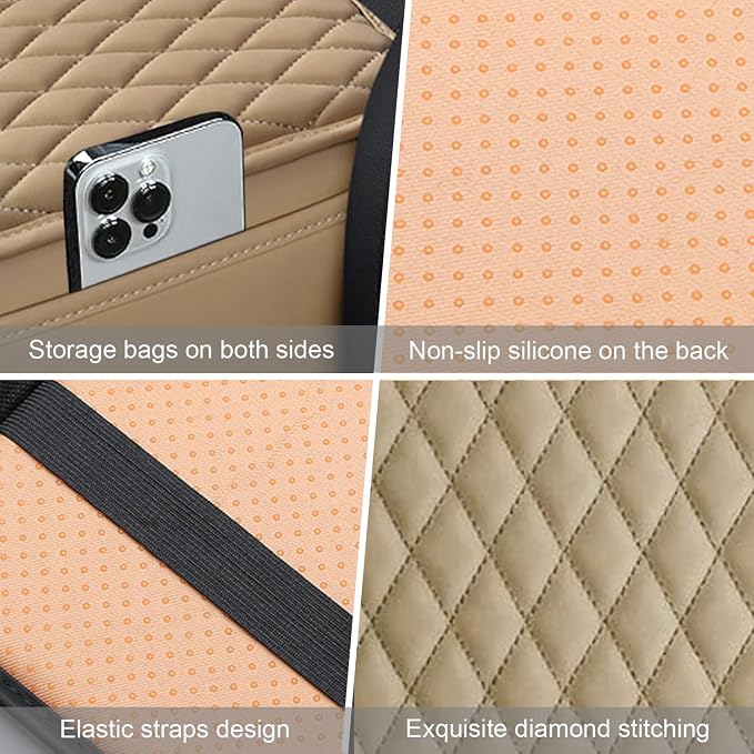 Car Center Console Cover, Upgraded Leather Armrest Seat Box Cover - Image 3