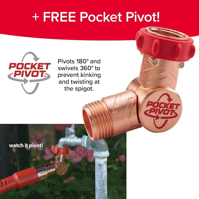 Pocket Hose Copper Head w/New Pocket Pivot Expandable Garden Hose 50 FT - Image 5