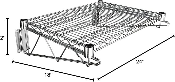 18" x 24" Chrome Wire Wall Mount Shelf - Image 2