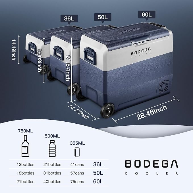 BODEGACOOLER 12 Volt Portable Refrigerator, 64 Quart Car Fridge Dual Zone - Image 9