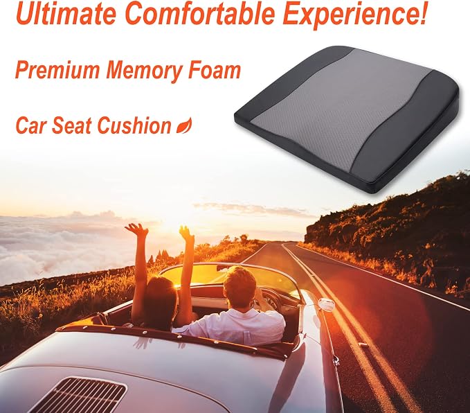 Car Seat Cushion, Comfort Memory Foam Car Cushions - Image 2