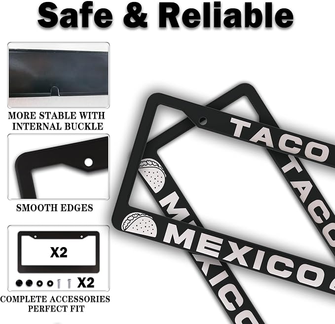 License Plate Frames Multicolor Automotive Exterior Accessories Taco Mexico - Image 4