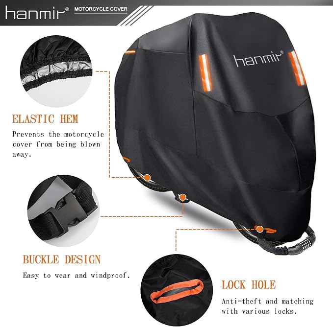 Motorcycle Cover, Motorbike Cover All Season Universal Weather Waterproof - Image 5