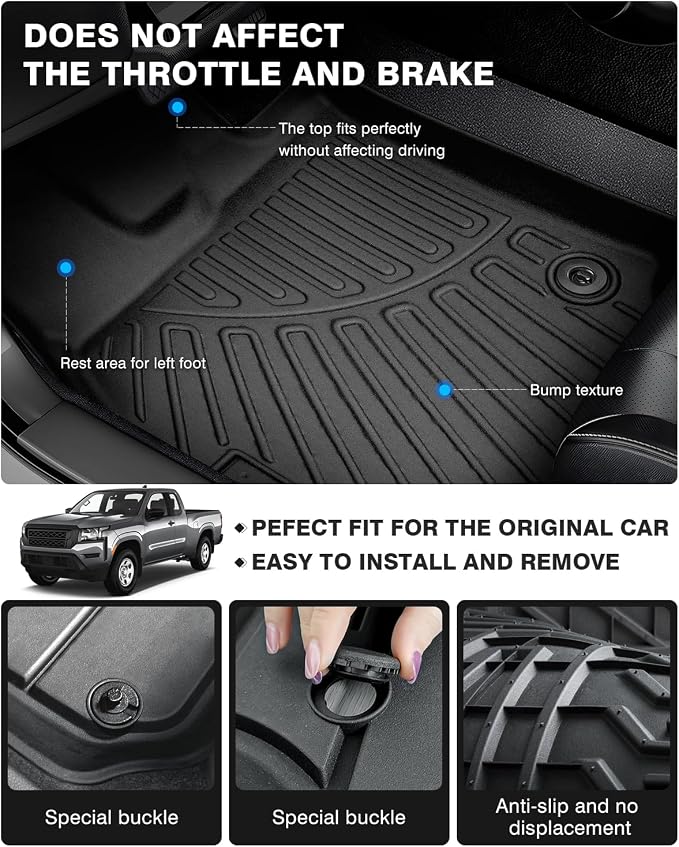 Powerty Floor Mats for 2022 2023 2024 2025 Nissan Frontier Accessories All - Image 4