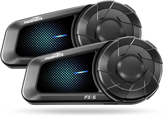 Fodsports FX-S Motorcycle Bluetooth Headset V5.4, 2-Way Helmet Intercom by FODSPORTS