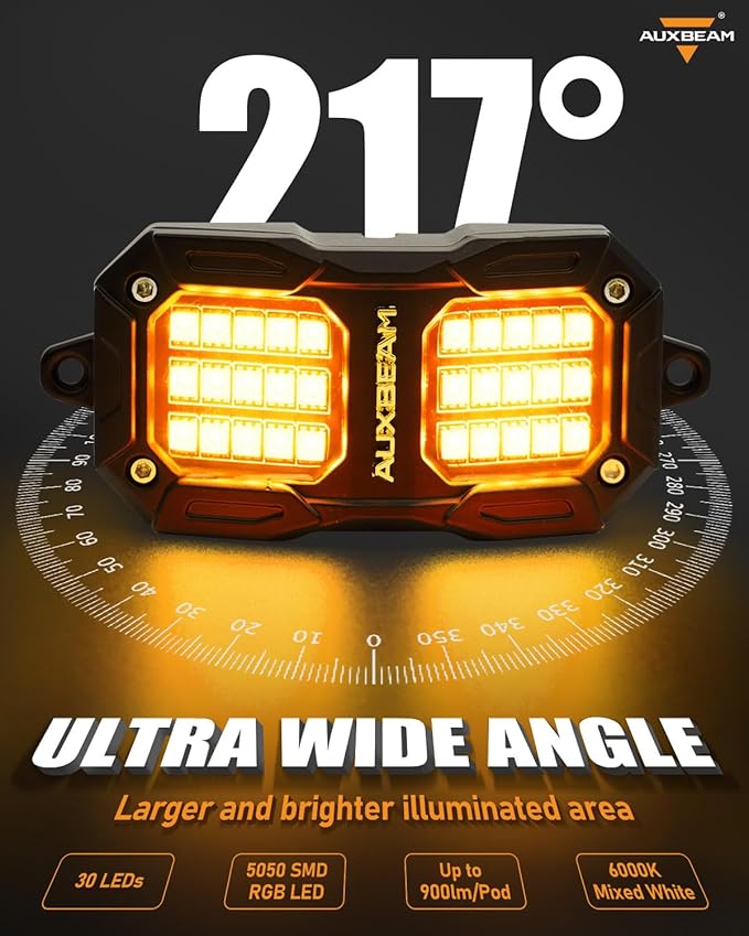 Auxbeam 2-Pod Dynamic Color Changing RGB LED Rock Lights - Image 5