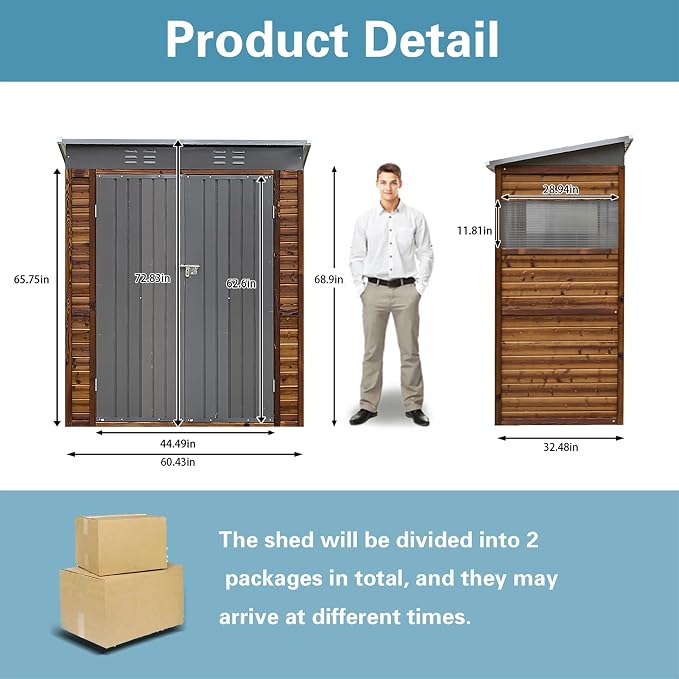 5x3 FT Outdoor Lean to Shed - Image 5