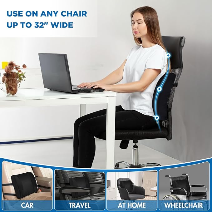 Lumbar Support Pillow for Office Chair Car, Gaming Chair Lower Back Pain Relief - Image 2