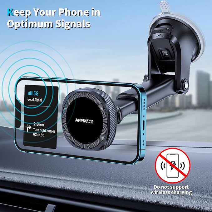 APPS2Car for MagSafe Car Mount, Magnetic Phone Holder for Car Dashboard - Image 4
