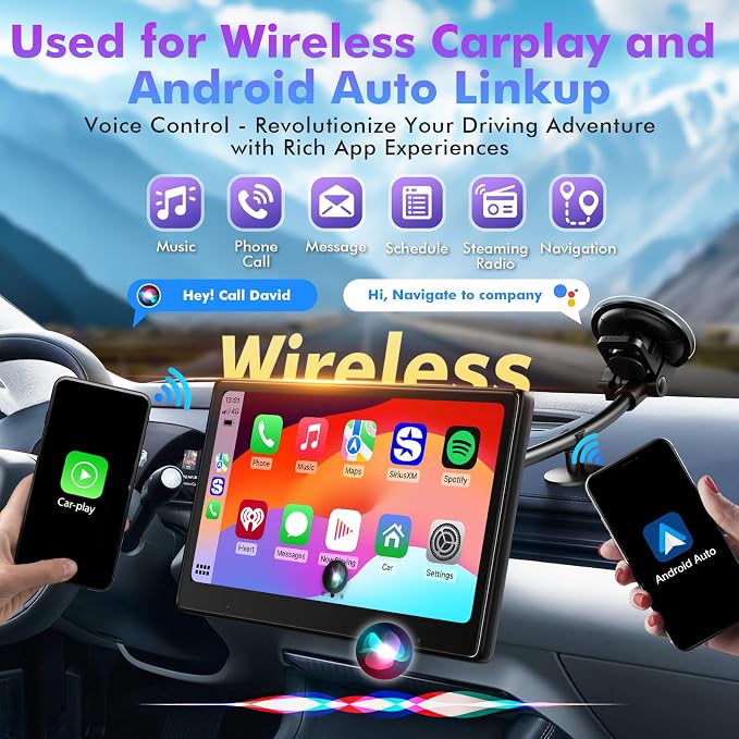 10" Touch Screen for Car, Used for Wireless Apple Carplay Android Auto - Image 2