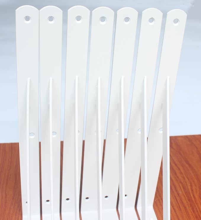 8 Pack L12 x H 8" White Heavy Duty Shelf Brackets - Image 6