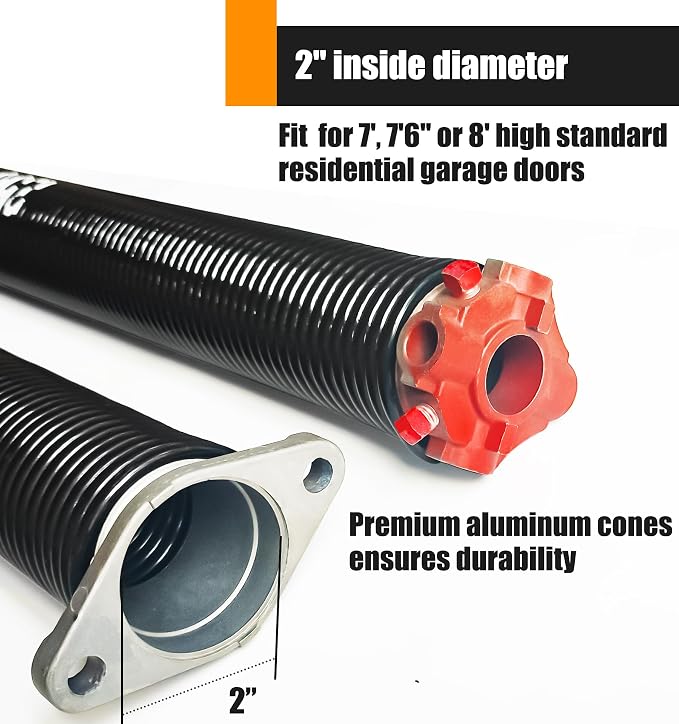Garage Door Torsion Spring Set, Pair of 2" Electrophoresis Coated Garage Door - Image 4