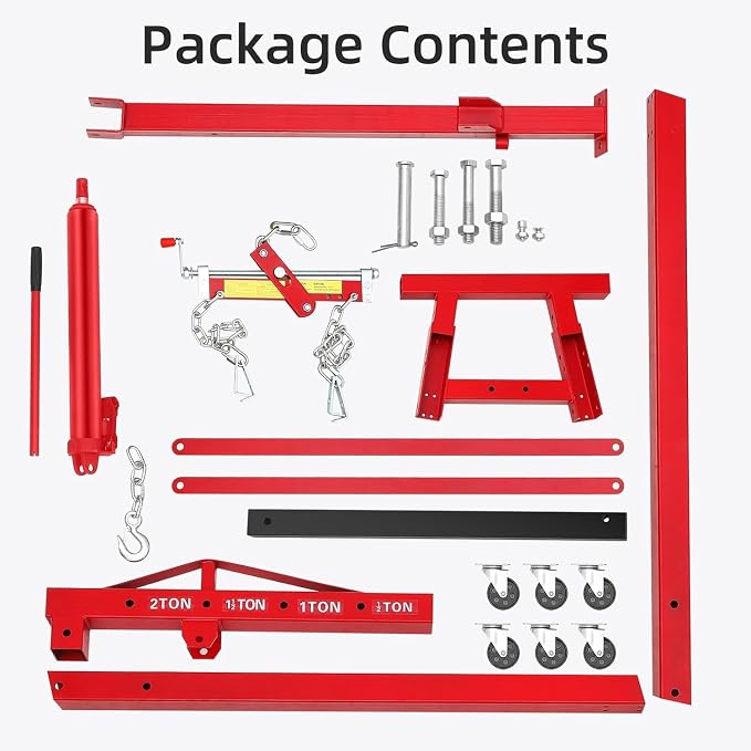2 Ton Engine Hoist, Folding Hydraulic Cherry Picker Engine Hoist, 60.6x37x56.2 - Image 4