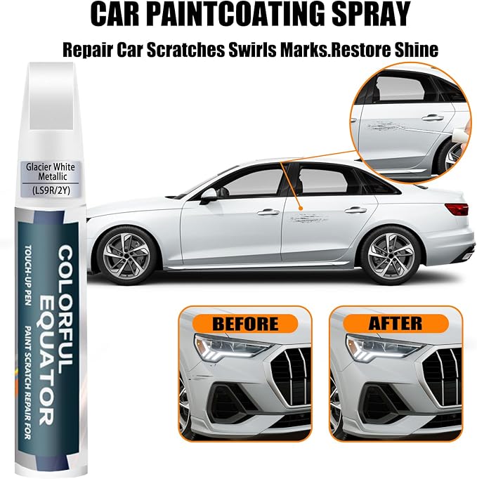 Glacier White Metallic Touch Up Paint Compatible - Image 3