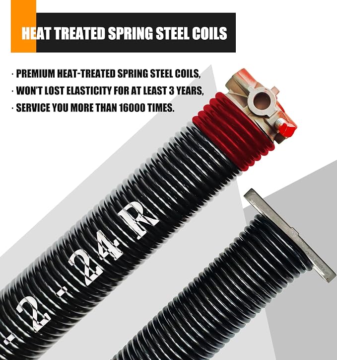 Garage Door Torsion Spring Set, Pair of 2" Electrophoresis Coated Garage Door - Image 2