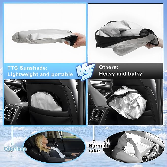 T TGBROS Windshield Sun Shade for Chevrolet Blazer EV 2024 2025 Accessories - Image 5