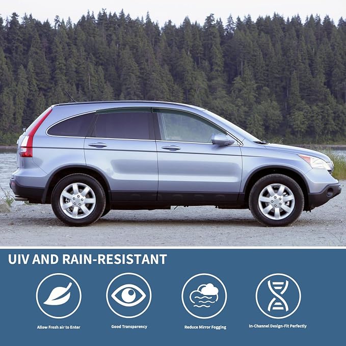 4PCS Rain Guards Window Visors Fits - Image 3